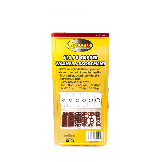 110 Piece Copper Washer Assortment